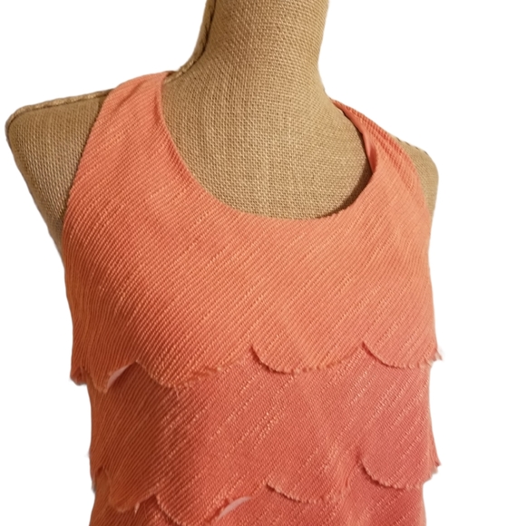 Ali Ro scalloped tiered coral mini dress size 6` - Picture 5 of 8
